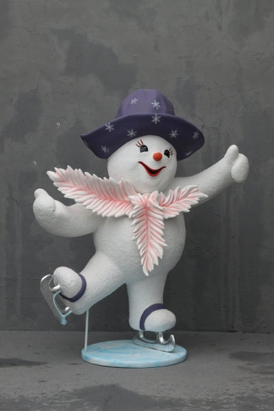 Snowlady Skating Life Size Statue