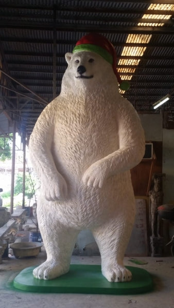 Polar Bear Standing Life Size Statue
