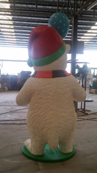 Polar Bear with Balloon Life Size Statue