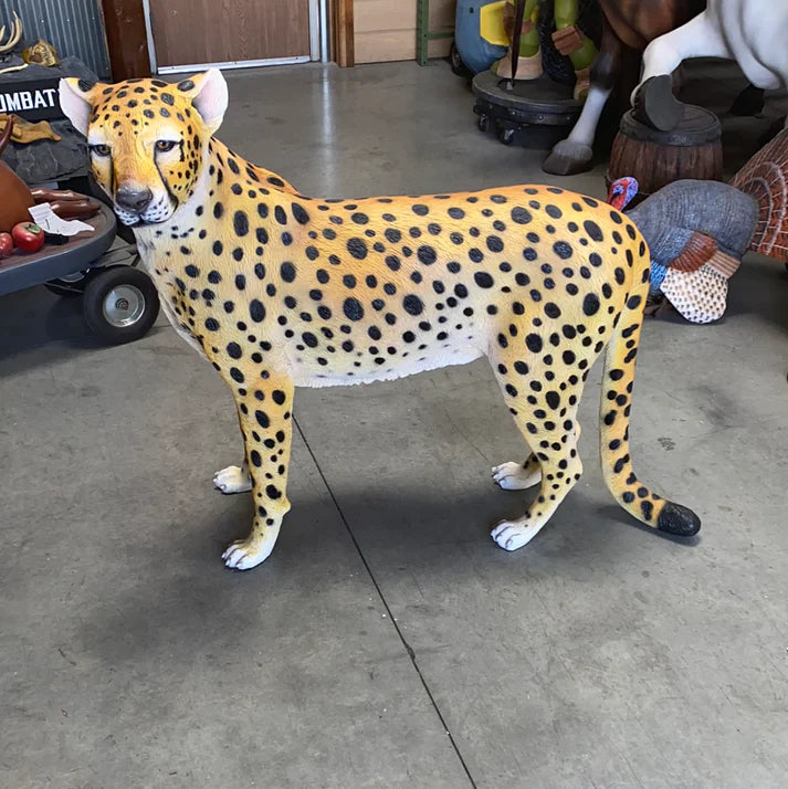 Cheetah Standing Life Size Statue