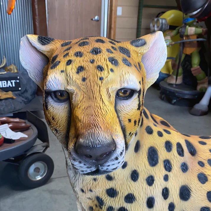 Cheetah Standing Life Size Statue