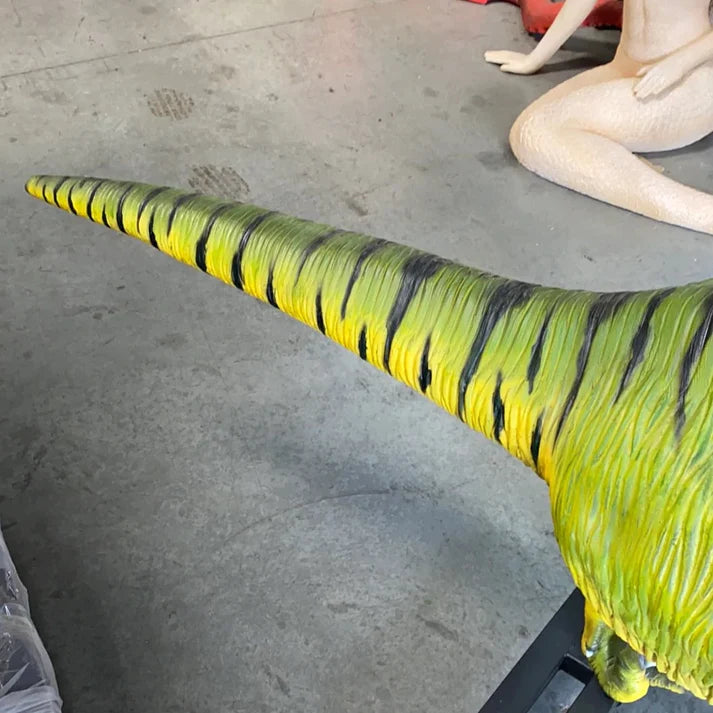 Green Deinonychus Dinosaur Life Size Statue