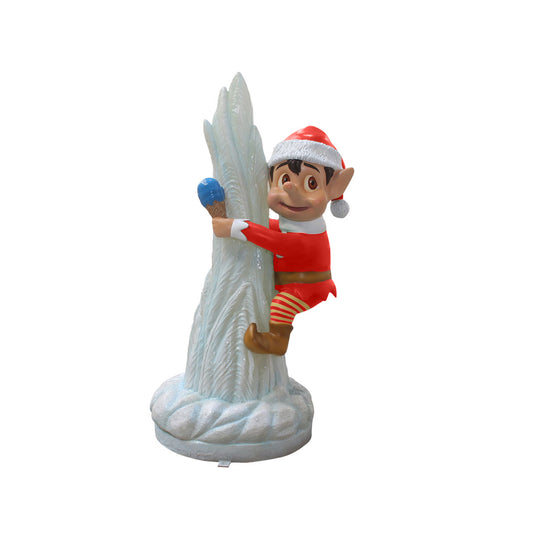 Elf On Icicle Life Size Statue