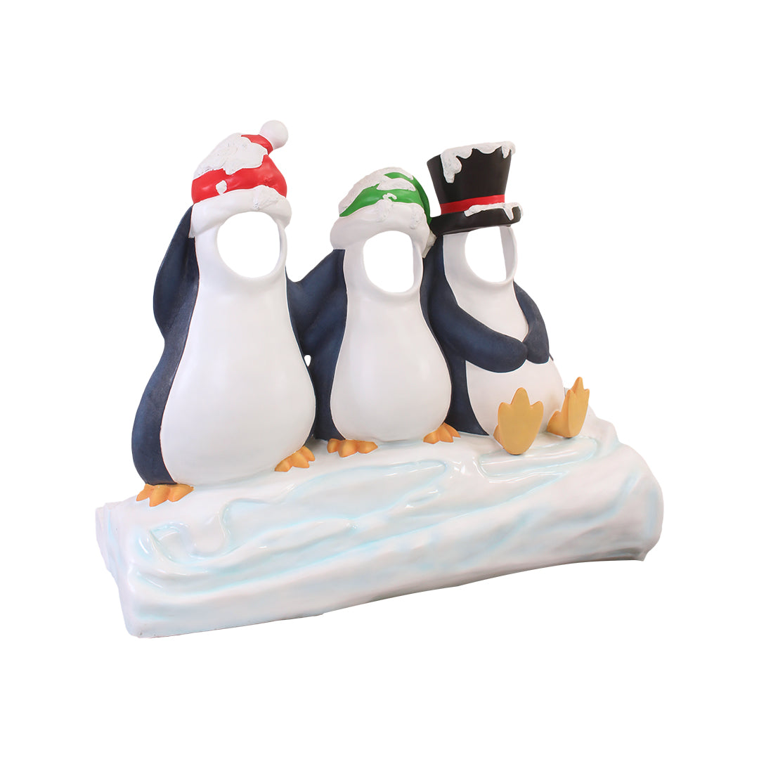 Penguin With Friends Photo Op Statue