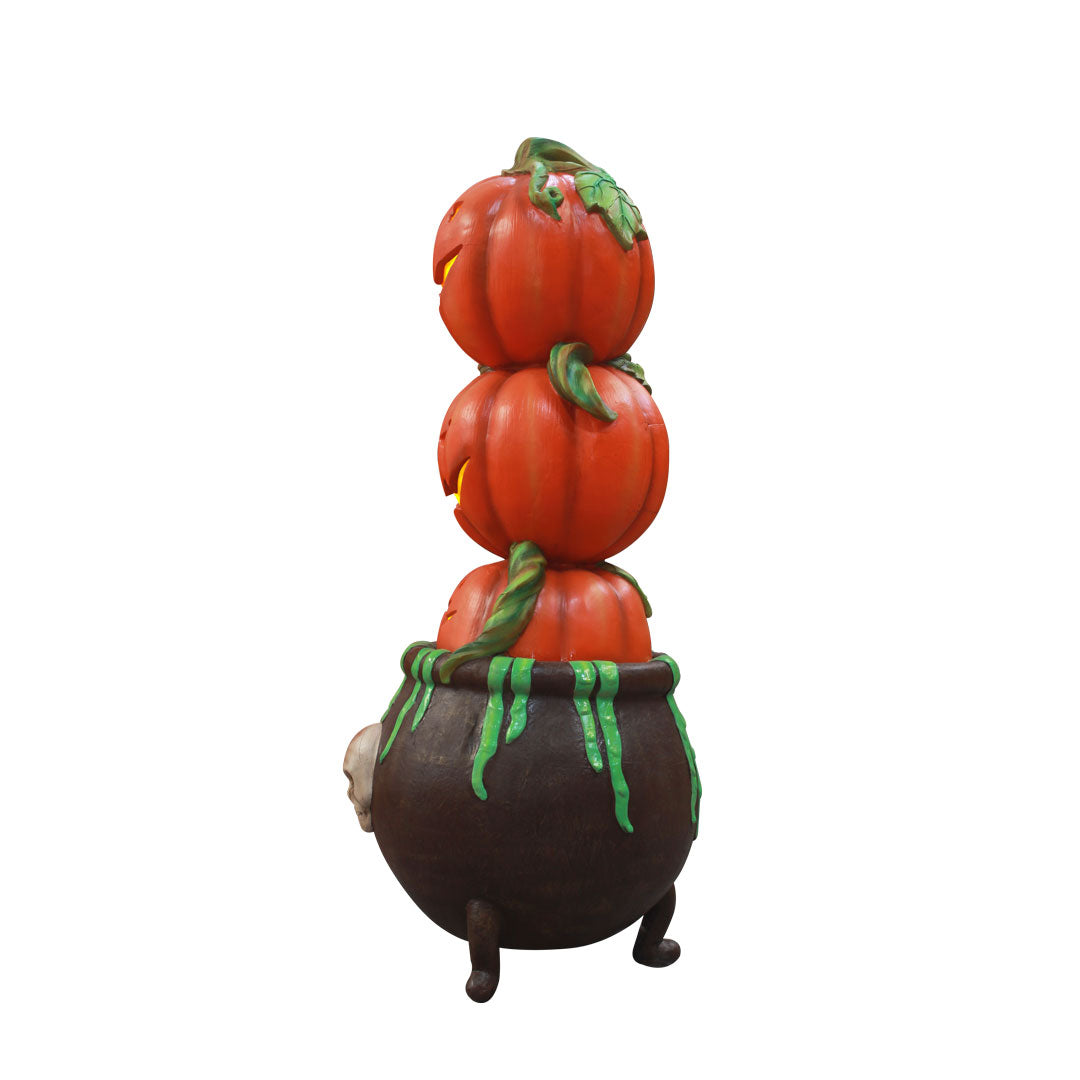 Pillar Pumpkin Cauldron Over Sized Statue