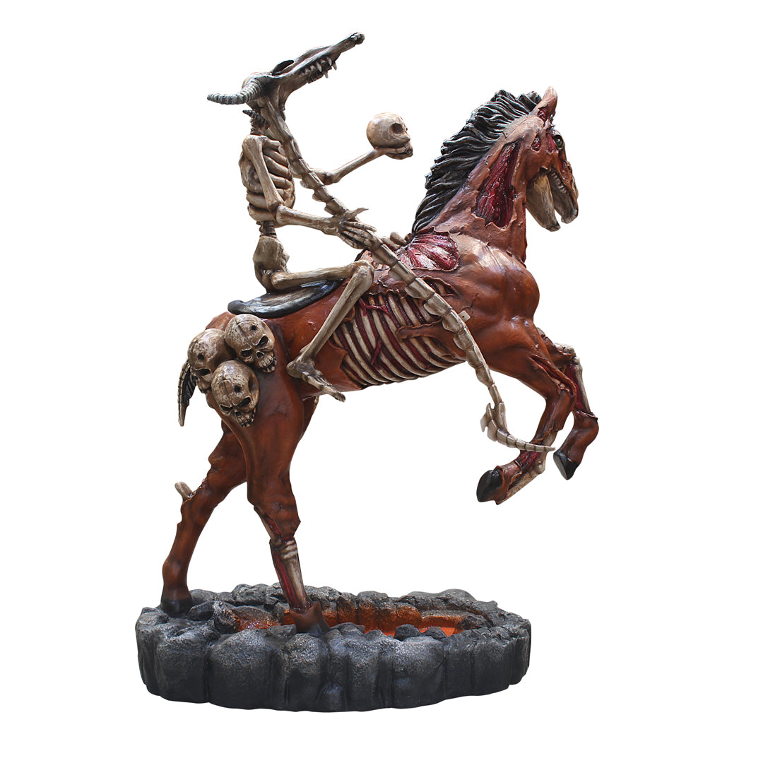 Skeleton Undead Rider And Horse Life Size Statue