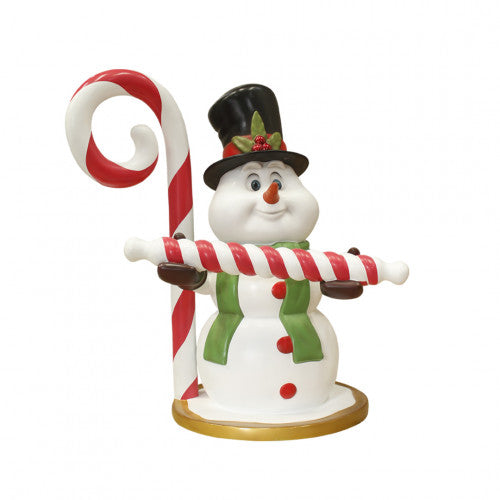 Snowman Candy Cane Over Sized Statue