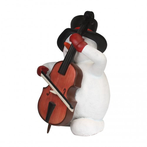 Snowman Playing Cello Life Size Statue