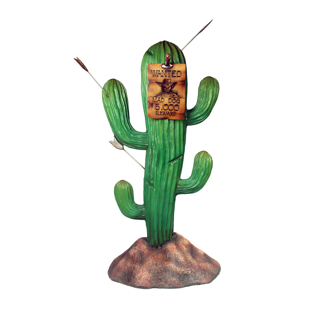 Western Wanted Cactus Life Size Statue
