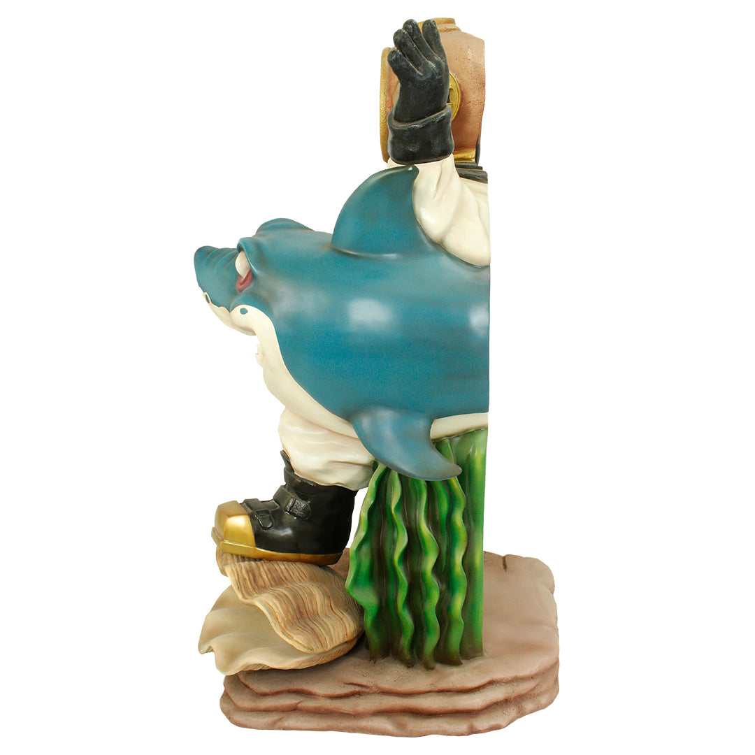 Diver With Shark Photo Op Statue
