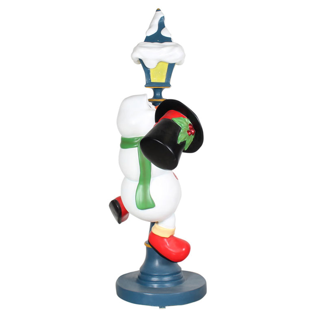 Snowman On Light Post Over Sized Statue