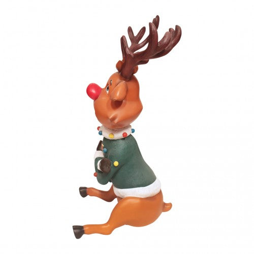 Reindeer Rudolph In Sweater Life Size Statue