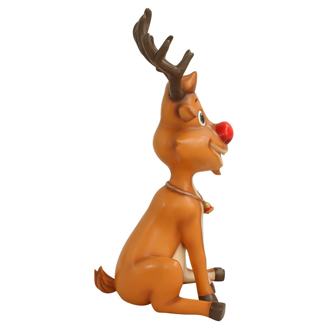 Reindeer Rudolph Sitting Life Size Statue