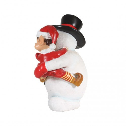 Elf On Snowman Life Size Statue