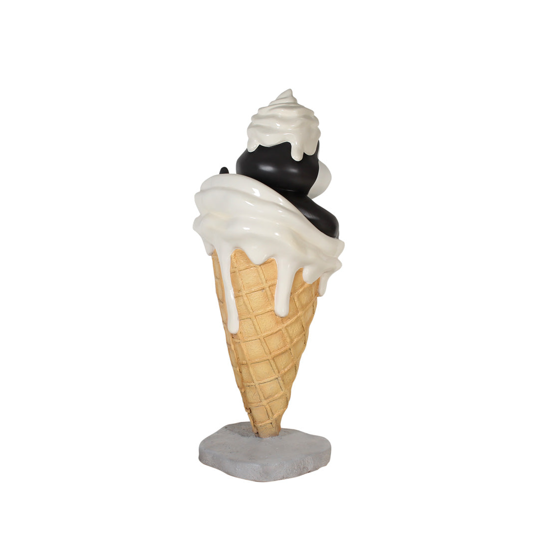 Comic Penguin In Ice Cream Life Size Statue