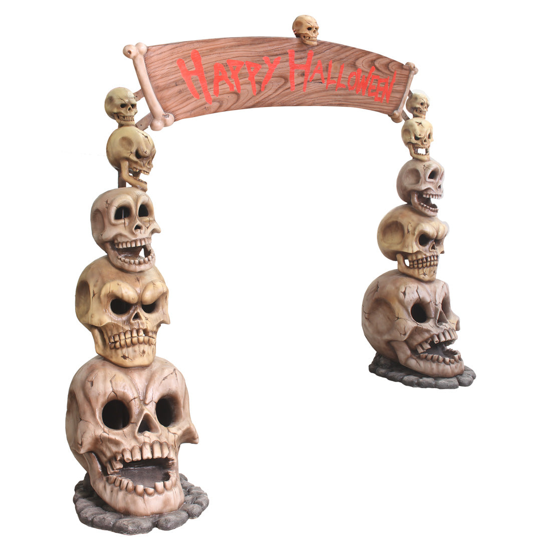 Skull Happy Halloween Archway Statue
