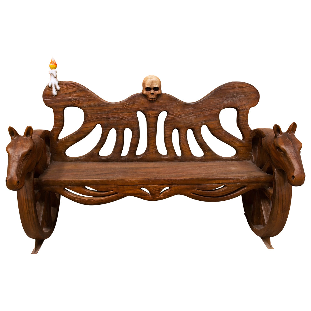 Carriage Skull Bench Over Sized Statue
