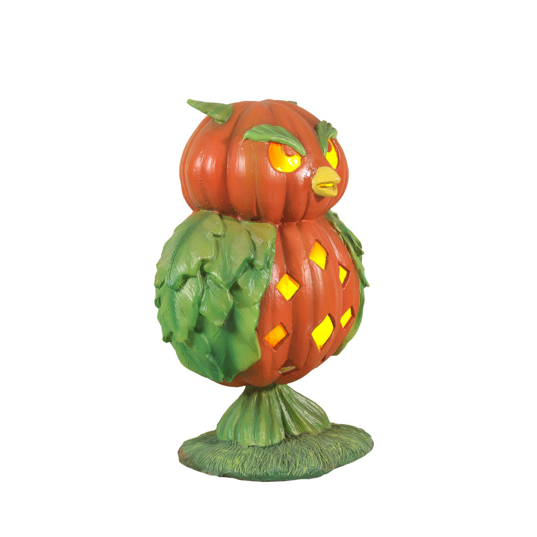 Pumpkin Owl Light Over Sized Statue