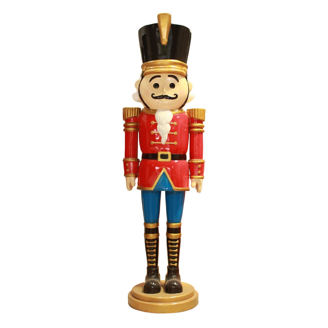 Nutcracker Standing On Base Red/Blue Life Size Statue