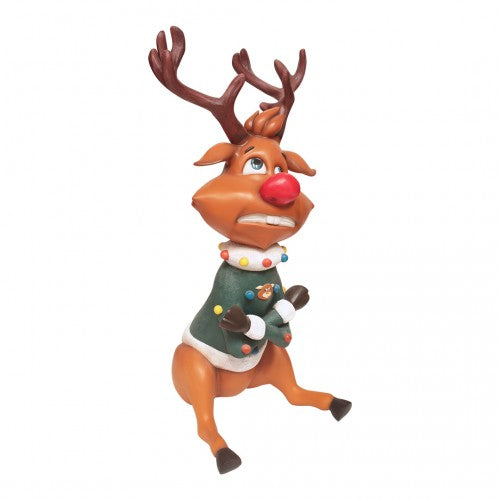 Reindeer Rudolph In Sweater Life Size Statue