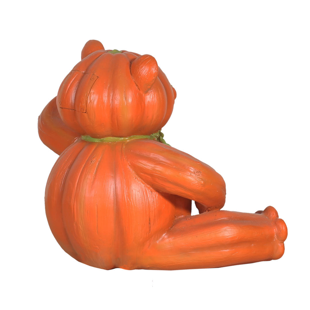 Pumpkin Bear Sitting Light Over Sized Statue