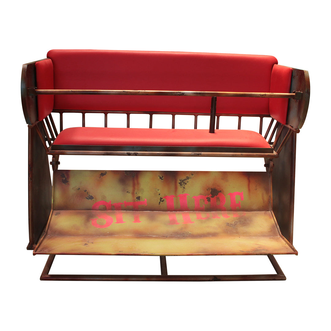 Metal Circus Carousel Bench Over Sized Statue