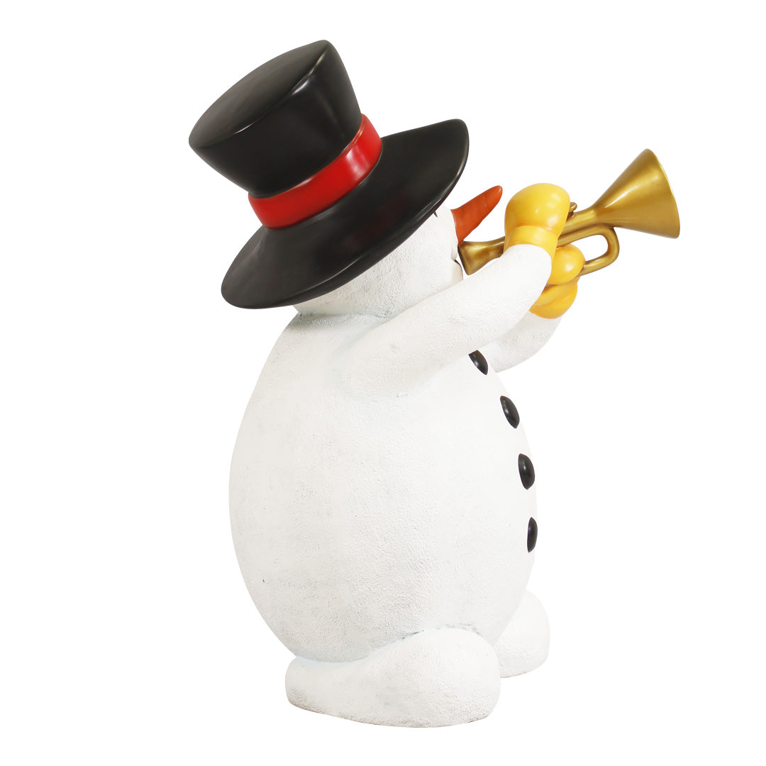 Snowman Playing Trumpet Life Size Statue
