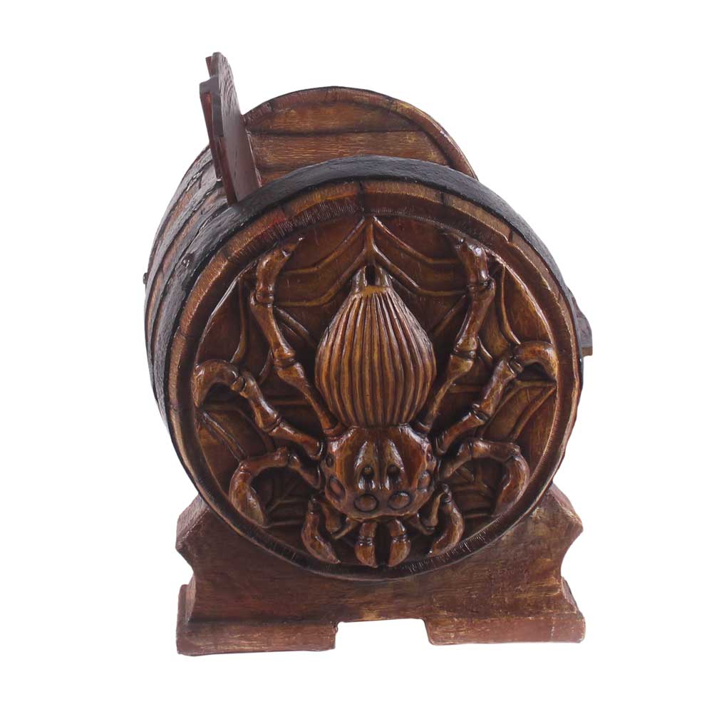 Pirate Barrel Spider Bench With Back Over Sized Statue