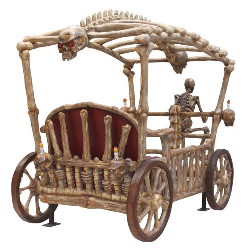 Skeleton Carriage 2 Seater Photo Op Statue