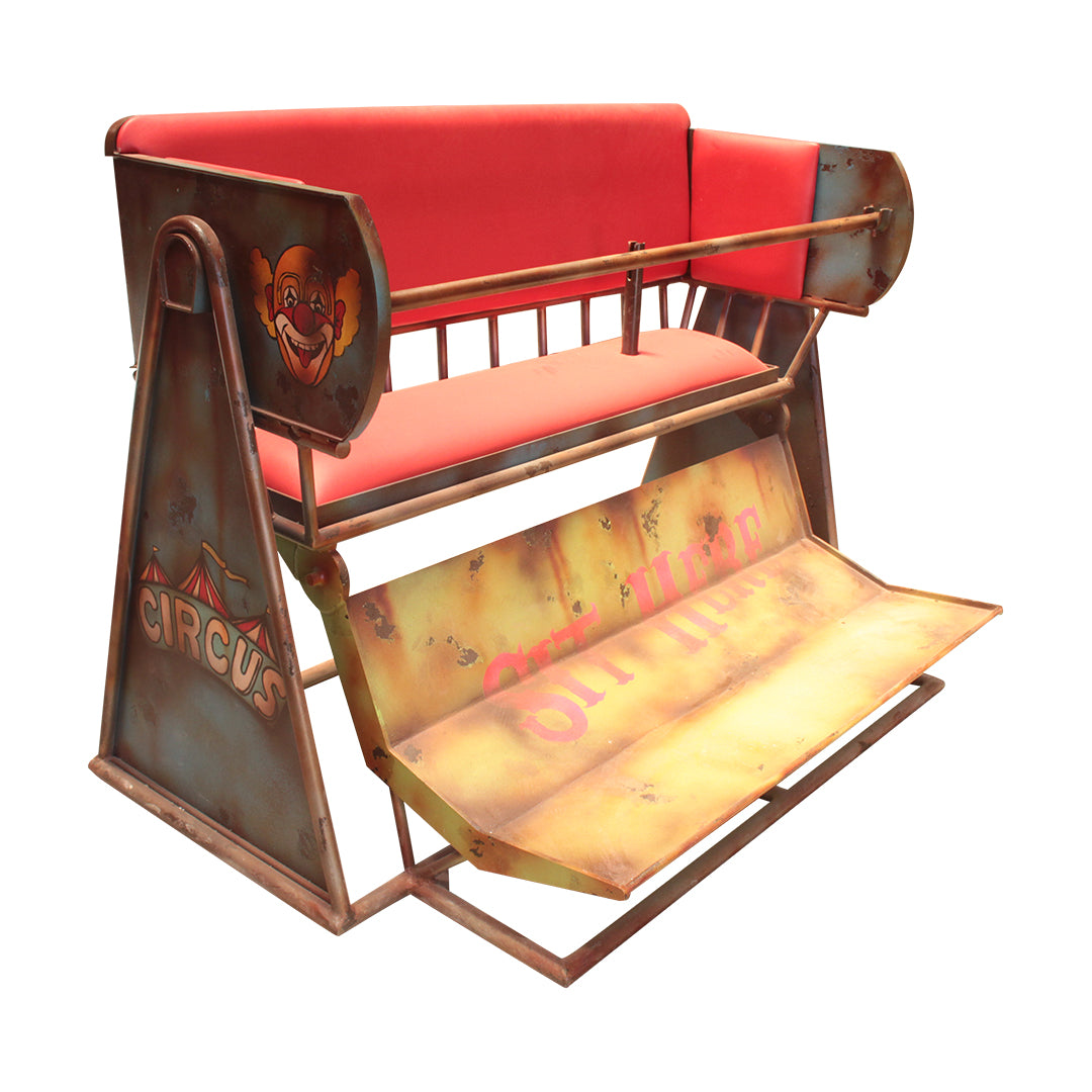 Metal Circus Carousel Bench Over Sized Statue