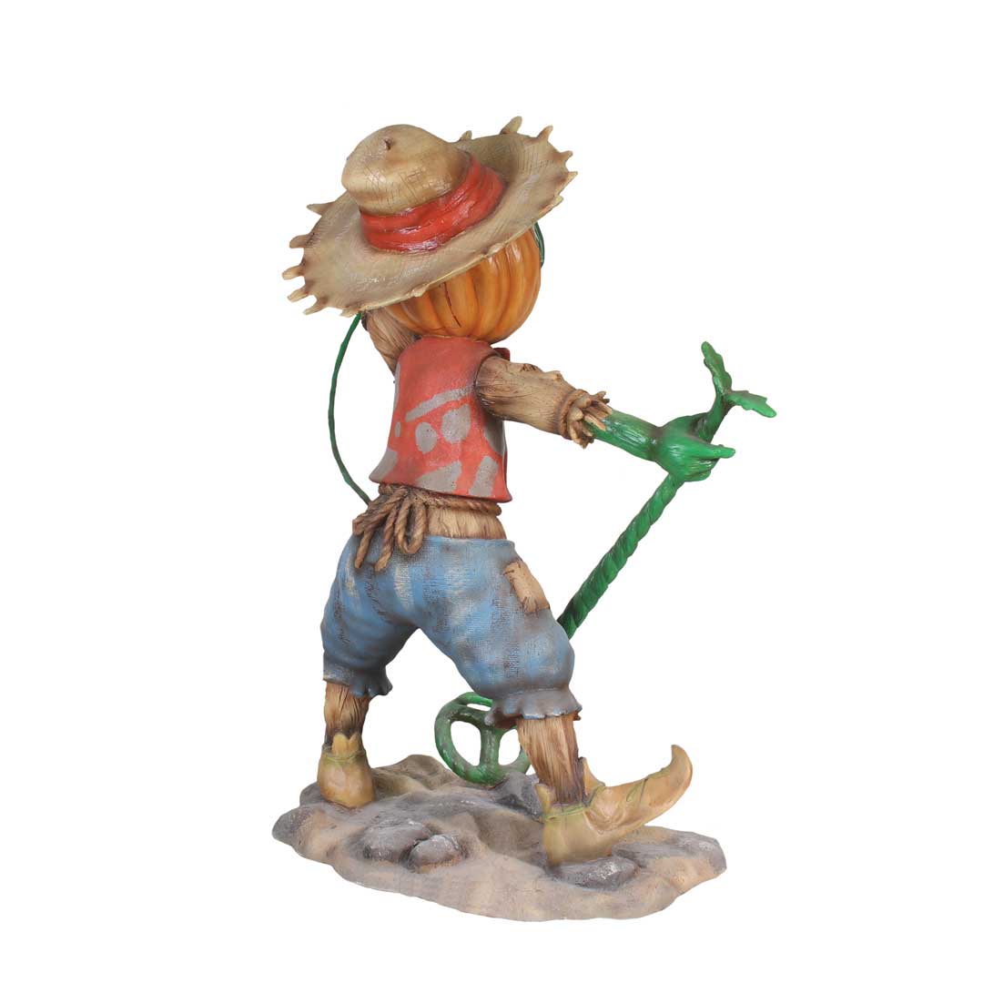 Pumpkin Scarecrow Singing Life Size Statue