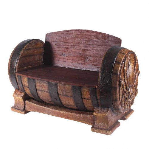 Pirate Barrel Spider Bench With Back Over Sized Statue