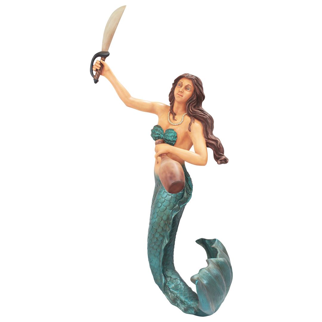 Mermaid Warrior Life Size Statue