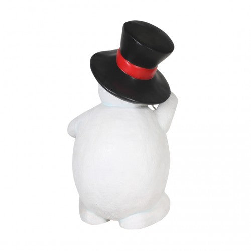 Snowman Playing Triangle Life Size Statue