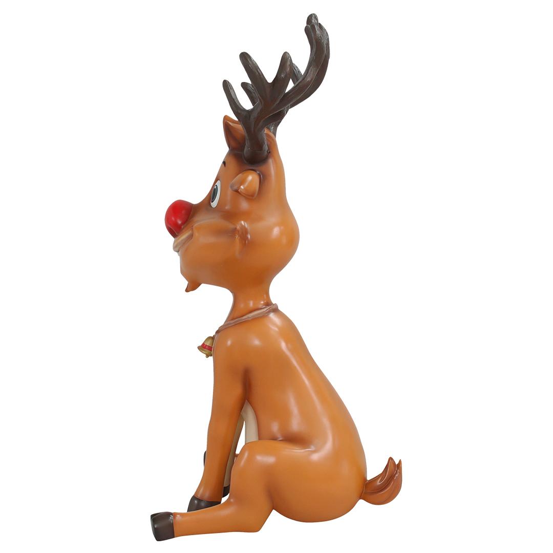 Reindeer Rudolph Sitting Life Size Statue