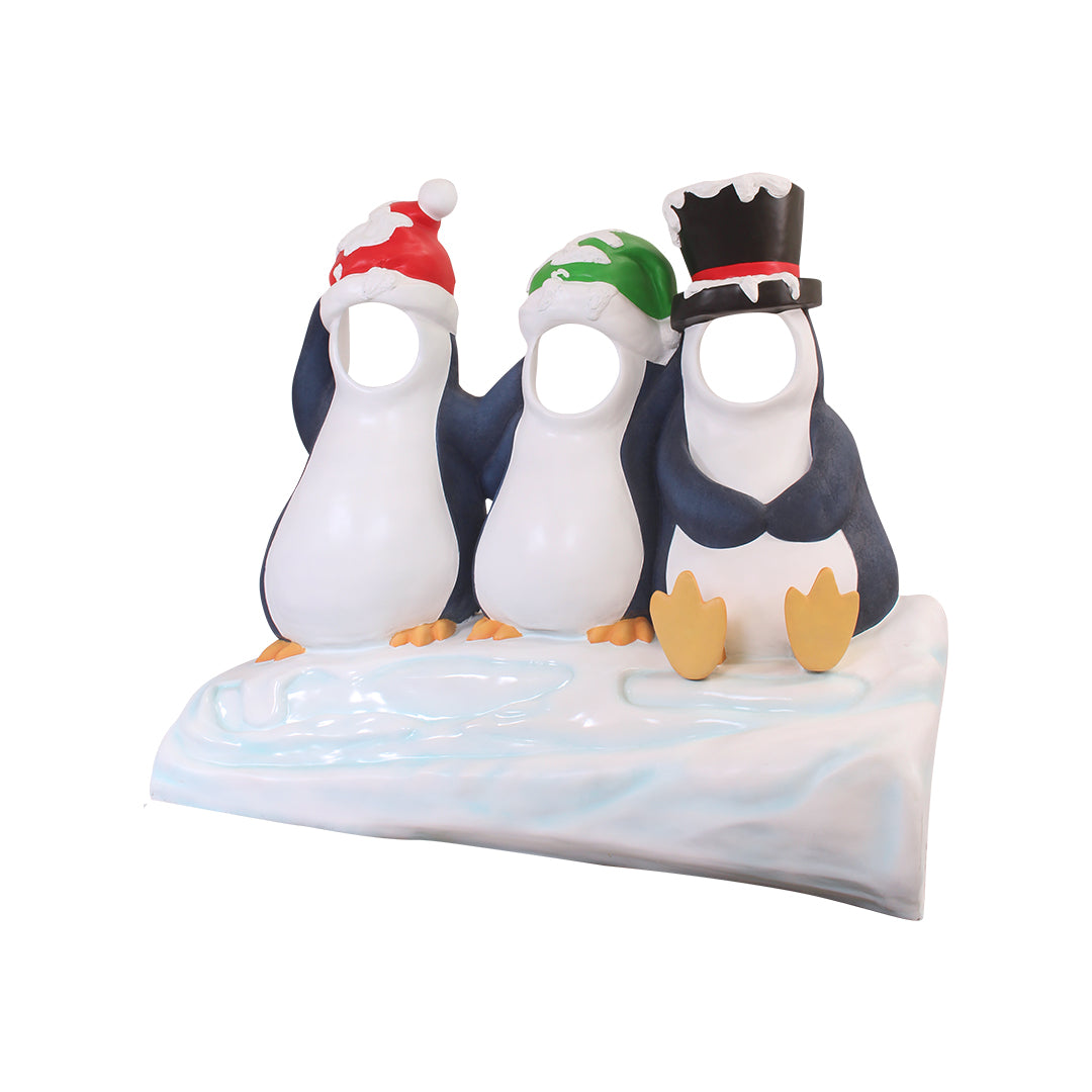 Penguin With Friends Photo Op Statue