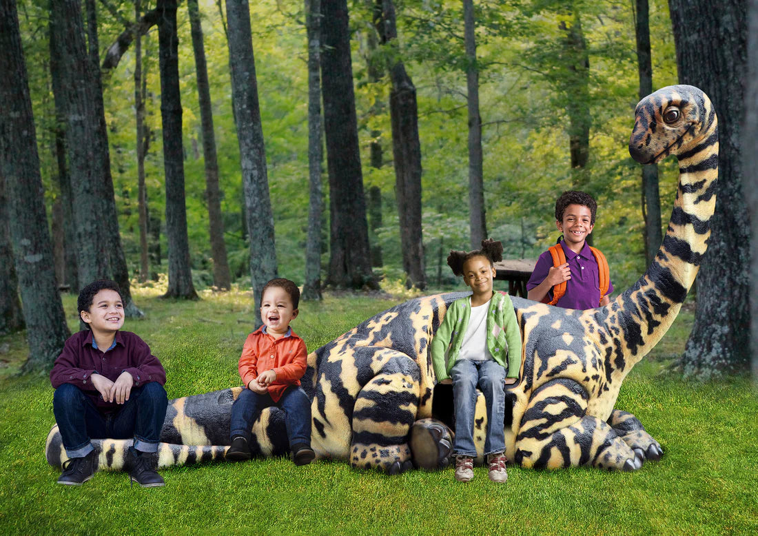 Adolescent Rhoetosaurus Dinosaur Bench Statue