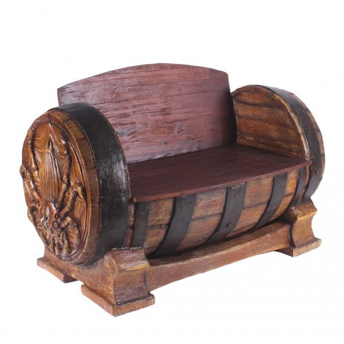 Pirate Barrel Spider Bench With Back Over Sized Statue