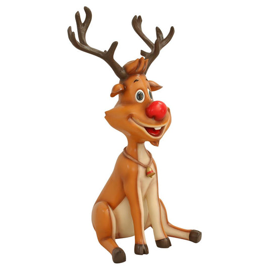 Reindeer Rudolph Sitting Life Size Statue