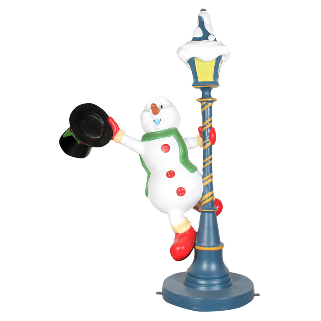 Snowman On Light Post Over Sized Statue