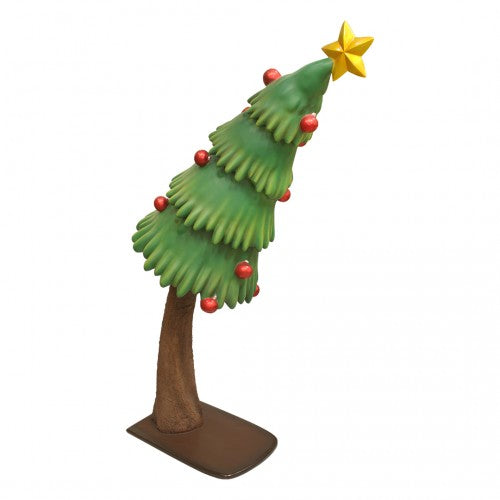 Christmas Tree Leaning Over Sized Statue