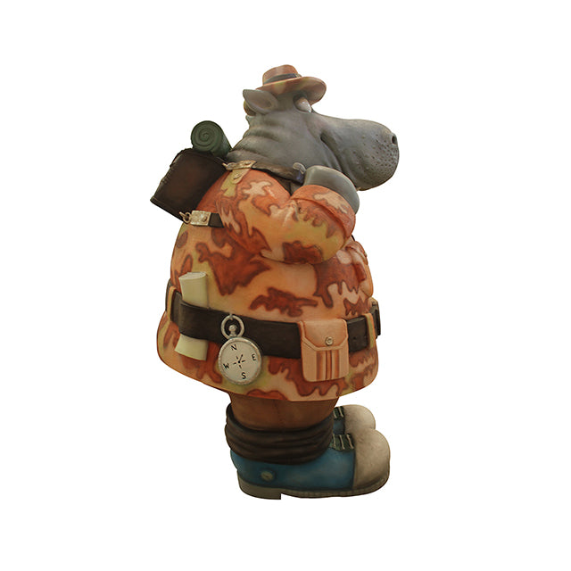 Comic Hippo Explorer Life Size Statue