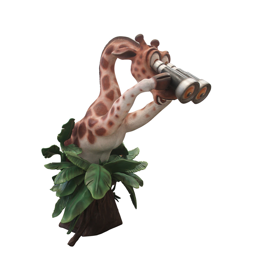 Comic Giraffe Peeking Life Size Statue
