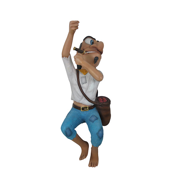 Comic Pirate Santiago Climbing Life Size Statue