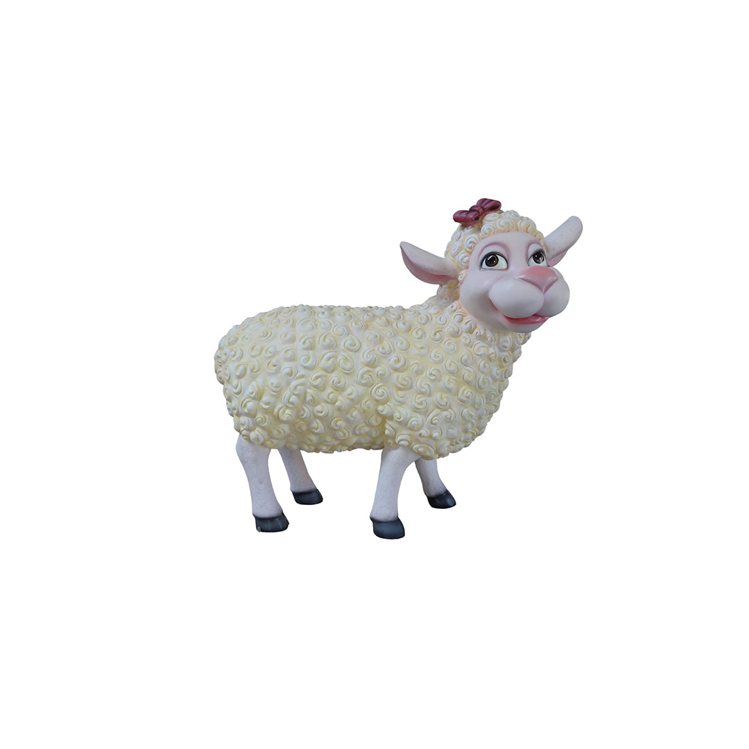 Comic Female Sheep Ewe Happy Life Size Statue