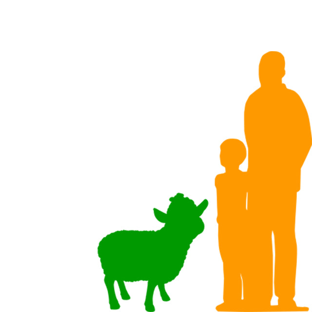 Comic Female Sheep Ewe Happy Life Size Statue