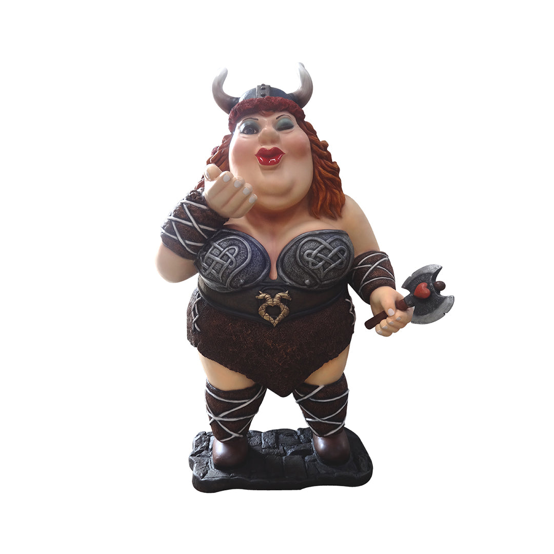 Viking Olga Blowing Kiss Life Size Statue