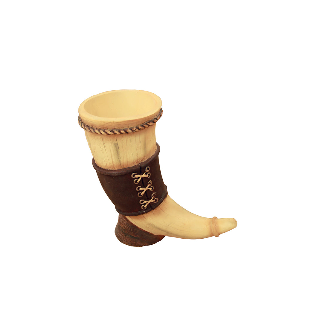 Viking Drinking Horn On Stand Over Sized Statue