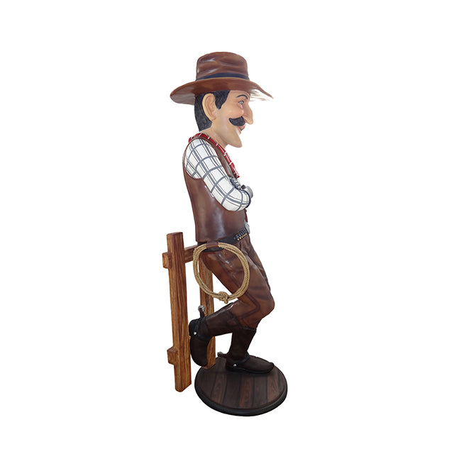 Relaxed Cowboy Life Size Statue