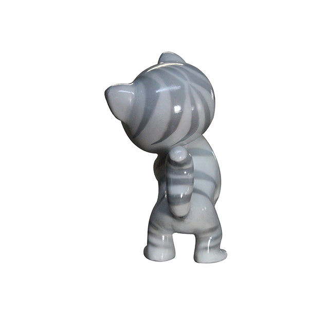 Gray Comic Cat Life Size Statue